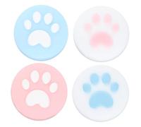 FUNNETOYU Lot de 4 Capuchons en Silicone Rose et Bleu pour Joystick Switch, Motif Patte de Chat, Protection Anti-Usure, Revêtement Antidérapant pour Manettes de Jeu Vidéo, Accessoires