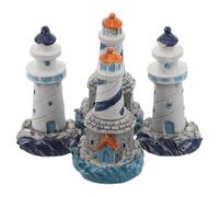 FUNNETOYU Lot de 4 Figurines de Phares Miniatures en Résine Décoration Méditerranéenne pour Jardin et Maison de Poupée Micro-Paysage Mousse et Succulentes Ornement Nautique pour