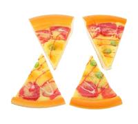 FUNNETOYU Lot de 4 Parts de Pizza Factices au Fromage en Polyuréthane, Couleurs Réalistes, de Simulation pour Garçon et Filles, Décoration Fête Thème Pizza, Accessoire la Cuisine Ludique