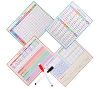 FUNNETOYU Lot de 4 Tableaux Mathématiques A4 Réutilisables Double Face Tableau d'Addition Soustraction Effaçable à Sec Matériel Pédagogique Portable pour Élèves et Garçon et Filles