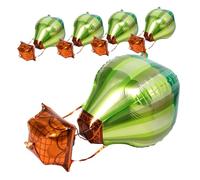 FUNNETOYU Lot De 5 Ballons À Air Chaud 4d Uniques En Aluminium Métallisé À Suspendre, Décoration De Fête Pour Anniversaire, Baby Shower, Mariage,