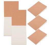 FUNNETOYU Lot de 5 Blocs-notes Vierges 100 Feuilles Papier Kraft Épais, Petits Carnets pour Écrire, Notes et Planification, Format Compact, Papier Lisse sans Lignage, Fourniture de Bureau