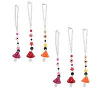 FUNNETOYU Lot De 6 Ornements Suspendus En Forme De Champignon Pour Rétroviseur De Voiture Breloques Pour Rétroviseur Effet Miroir