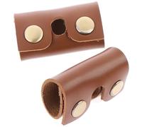 FUNNETOYU Manchon de Rasoir Marron en Similicuir et Fer 2pcs pour Protection de Tête de Rasoir Manuel et Prolongation Durée de Vie, Accessoire pour Homme