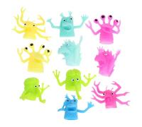FUNNETOYU Marionnettes à Doigts Créatures Effrayantes 10 Pièces en TPR Élastique Multicolore, Mini Jouets pour Raconter des Histoires, Jeux de Rôle et Interaction Style Style Aléatoire