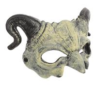 FUNNETOYU Masque D'halloween Cornes de Démon en Mousse Pu Beige Demi-visage Accessoires de Fête Effrayants pour Cosplay et Soirées Déguisées
