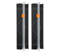 FUNNETOYU Massicot de Précision A4 2pcs Noir Règle Pliable, Découpe Haute Précision en Abs et Acier Inoxydable, Compact et Portable pour École et Loisirs Créatifs