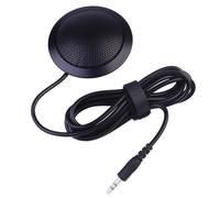 FUNNETOYU Microphone à Condensateur pour Conférence Prise Sonore Omnidirectionnelle, Design Plat en Métal et Plastique, Câble de 1,5 M, pour Réunions et Gaming