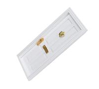FUNNETOYU Mini Porte de Maison en Bois Blanc Décoration Miniature 4 Cases Accessoire pour Maison de Poupée Modèle DIY pour Décoration Jardin Féerique Porte Artisanale à Bricoler