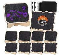 FUNNETOYU Mini Tableau Ardoise avec Support Formes Variées Panneaux Affichage Compacts pour Étiquettes Alimentaires et Décoration de Table