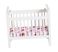 FUNNETOYU Miniature Berceau Blanc Bois Ornement de Maison de Poupée Mobilier Miniature Réaliste et Fait Main pour Décoration de Chambre Garçon Fille