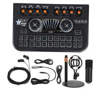 FUNNETOYU Mixeur Stéréo Table De Mixage pour Jeux Vidéo Carte Son Mixeur Audio Machine À Effets Sonores Kit Microphone DJ Changeur De Voix Console De