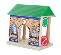 FUNNETOYU Modèle de Gare Bois Station de Train Bois Accessoire de Circuit pour Garçon Fille de Construction DIY pour Scène Ferroviaire