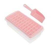 FUNNETOYU Moule à Glaçons Compartiments avec Couvercle et Grattoir Bac Réutilisable Antiadhésif pour Congélateur Pratique pour Maison et Usage Professionnel Rose