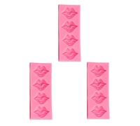 FUNNETOYU Moule à Lèvres en Silicone Lot de 3 pour Gâteaux Saint-valentin Moule à Fondant DIY Résistant et Sûr Format 4 Cavités Usage Familial et Pâtissier