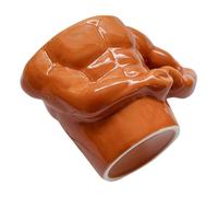 FUNNETOYU Mug Créatif en Céramique Blanc 1 Pièce, Tasse à Café Muscle Anse, Design Original pour Bureau et Maison, pour Thé, Café et Boissons Chaudes, Présent Festival