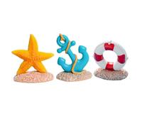 FUNNETOYU Ornement en Résine D'étoile de Mer 3pcs pour Décoration de Gâteau Thème Océan, Effet Décoratif Fort et Réutilisable, pour Fête et Table de Desserts