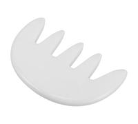 FUNNETOYU Outil de massage du cuir chevelu gua sha en jade naturel à dents larges pour routine bien-être et stimulation du cuir chevelu 3.46X2.28X0.24In