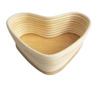 FUNNETOYU Panier de Fermentation Forme de Cœur Naturel avec Couvercle Accessoire de Boulangerie Antiadhérent pour et Façonnage de Pâte Banneton Cœur pour Amateurs et