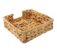 FUNNETOYU Panier Tressé en Jacinthe d'Eau 22X22X7 CM Organisateur Polyvalent pour Mouchoirs et Accessoires la Cuisine Bureau