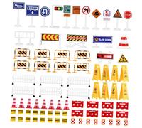 FUNNETOYU Panneaux De Signalisation pour Garçon Fille Jeu Éducation Routière Modèles Réalistes De Signalisation Jeu De Rôle Et Apprentissage du Code Route
