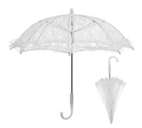 FUNNETOYU Parasol en Dentelle Blanche Petit Format Accessoire Photo Mariage et Danse Ombrelle Vintage Brodée Décor Élégant pour Séance Photo et Cérémonie