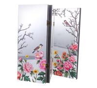 FUNNETOYU Paravent Pliant Miniature en Acrylique Style Chinois Traditionnel Finition Miroir, Séparateur Portable pour Bureau ou Studio, Décoration Asiatique Élégante