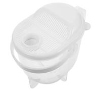 FUNNETOYU Passoire à Riz Manuelle avec Couvercle, Bol Laveuse de Riz Réutilisable en Plastique Résistant, Accessoire la Cuisine Pratique pour Lavage et Égouttage Facile des Céréales