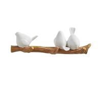 FUNNETOYU Patère Murale Oiseau Résine Blanche Branche Crochet Robuste pour Manteaux et Chapeaux Décoration Murale Élégante pour Salon et Entrée