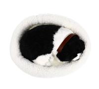 FUNNETOYU Peluche Chien Réaliste Endormi Respirant Modèle en Peluche Douce pour Décoration Intérieure Animalier de Simulation Accessoire Déco Chambre et Salon Compagnon Apaisant