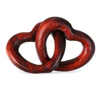 FUNNETOYU Pendentif Cœur en Bois Artisanal à Grain, Fermoir Cœur | Accessoire Bijoux Fait Main, Usage DIY et Création Artisanale, Design Cœur Verrouillé Romantique