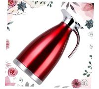 FUNNETOYU Pichet Inox Rouge Pot Sous Vide pour Café et Thé Bouteille Double Paroi Maintien Chaud sans Odeur Usage Familial et Bureau