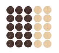 FUNNETOYU Pièces de Backgammon Dames en Bois Rond 24 Pcs Accessoire de Jeu de Société pour Jeux D’échecs et Backgammon Usage Familial et Éducatif