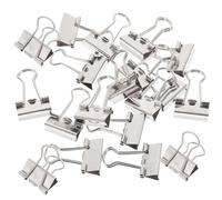 FUNNETOYU Pinces à Reliure Métal Grandes Pinces de Bureau Électroplaquées 16 Pièces 19Mm Argenté pour Organisation de Documents et Étudiants