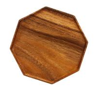 FUNNETOYU Plateau de Service en Bois Grand Format Assiette de Service Champêtre Octogonale pour Collations et Goûter Vaisselle Maison Polyvalente pour Café Thé et Petit-Déjeuner