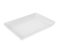 FUNNETOYU Plateau de Service Rectangulaire Blanc Plateau Multifonction pour Assiettes Réutilisables Alimentaire Adapté aux Desserts Fruits et Apéritifs Cuisine et Réception