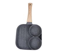 FUNNETOYU Poêle à Œufs Antiadhésive pour Gaz et Induction Moule Sandwich Épais à Compartiments Poêle Multifonction pour Bacon et Steak Design Ergonomique Suspension