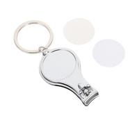 FUNNETOYU Porte-clés multifonction en métal argenté lot de 2 avec adhésif et coupe-ongles pour décor et soins des ongles bureau