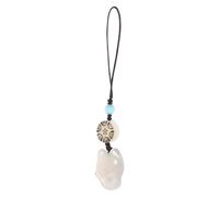 FUNNETOYU Porte-clés Pendentif Petit Renard en Calcédoine, Décoration Fine et Créative pour Paquet et Paquet à Dos, Présent pour Anniversaire ou Thanksgiving