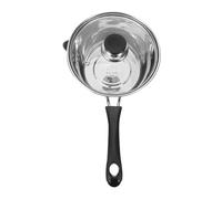 FUNNETOYU Pot Acier Inoxydable avec Couvercle Verre Séparateur de Graisse et Récipient pour Huile de Friture Outil Polyvalent pour Cuisine et Soupe Poignée Anti-brûlure