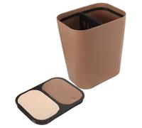 FUNNETOYU Poubelle Double Compartiment Sèche et Humide Bac Poubelle Plastique PP Écologique Ouverture Bouton Poussoir Séparation Déchets Recyclable Compost