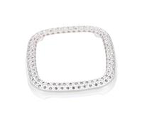 FUNNETOYU Protection TPU Électrolytique Transparente pour Montre Sense Coque avec Double Rangée de Strass Étui Aux Rayures Design Simple et Durable