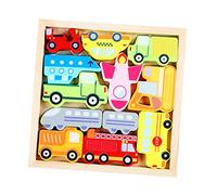 FUNNETOYU Puzzle 3D Transport Éducatif pour Tout-Petits, Puzzle en Bois Résistant à l'usure, Taille Moyenne, Jouet Interactif pour Garçon et Filles, Maison et L'apprentissage,