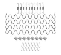 FUNNETOYU Ressort de Soutien de Canapé 18 Pouces en Acier Crochets | Kit Complet de Réparation, Boucles Incluses, Argenté, pour Sièges de Fauteuil et Meubles Rembourrés