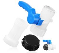 FUNNETOYU Robinet de récipient à cartouche en plastique avec connecteur rotatif et ensemble de tuyaux d'extension, pour cuve plastique de récupération d'eau
