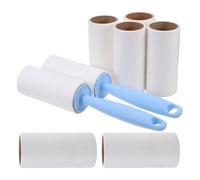 FUNNETOYU Rouleau Adhésif pour Poils d'animaux, Rouleaux Adhésifs pour Vêtements, Forte Adhérence, Poignée Ergonomique, Abs, Bleu, 2 Rouleaux 6 Recharges, pour Voyages et Intérieurs