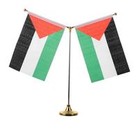 FUNNETOYU Set de Drapeaux de Table Palestine avec Support Y Acier Inoxydable Décoration de Bureau Stable et Professionnelle Drapeaux Palestiniens et Support pour Salle de Réunion