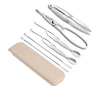 FUNNETOYU Set de Outils Acier Inoxydable pour Fruits de Mer Pince et Ciseaux à Crustacés avec Étui Coffret Complet pour Crabes Homards et Noix