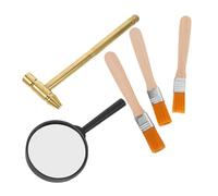 FUNNETOYU Set Outils Archéologie pour Garçon Fille avec Marteau Pinceau et Loupe Kit Complet Excavation Ludique et Éducatif Stem pour Les Gemmes et Développer la Motricité