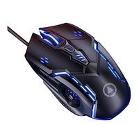 FUNNETOYU Souris Mécanique De Jeu USB Filaire Silencieuse 6 Boutons Rétroéclairée Sept Couleurs pour Gamers Ergonomique Noire